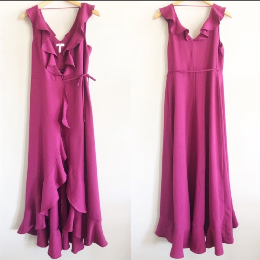 Leith Magenta Ruffle Maxi Dress - Picture 2 of 3